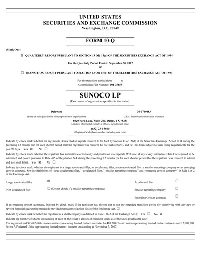 Vorschaubild Sunoco Quartalsbericht 2017-q3