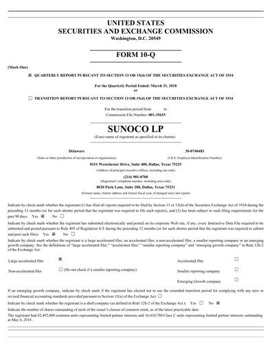 Vorschaubild Sunoco Quartalsbericht 2018-q1
