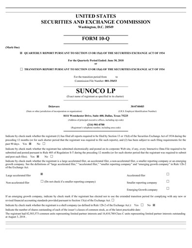 Vorschaubild Sunoco Quartalsbericht 2018-q2