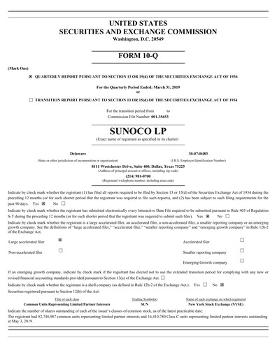Vorschaubild Sunoco Quartalsbericht 2019-q1