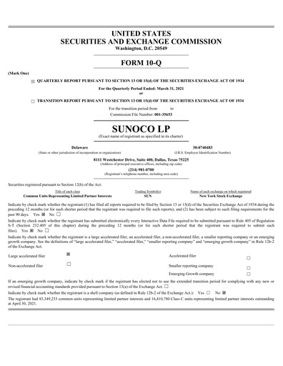 Vorschaubild Sunoco Quartalsbericht 2021-q1