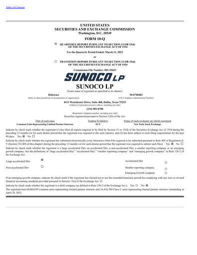 Vorschaubild Sunoco Quartalsbericht 2023-q1