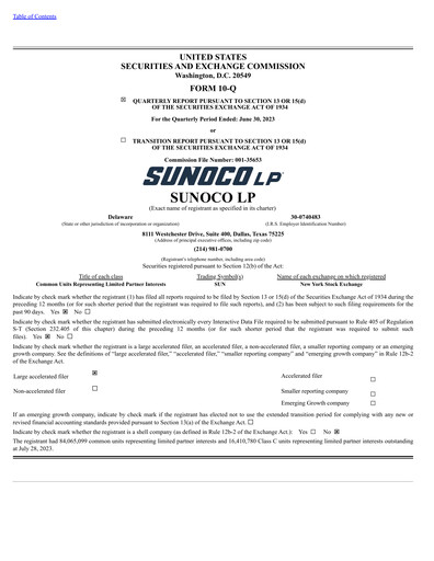 Vorschaubild Sunoco Quartalsbericht 2023-q2