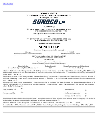 Vorschaubild Sunoco Quartalsbericht 2024-q3