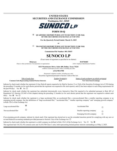Vorschaubild Sunoco Quartalsbericht 2025-q1