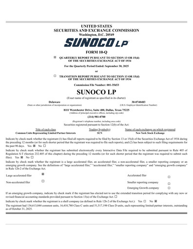 Vorschaubild Sunoco Quartalsbericht 2025-q3