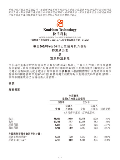 Thumbnail Kuaishou Technology Quarterly Report 2025-q2
