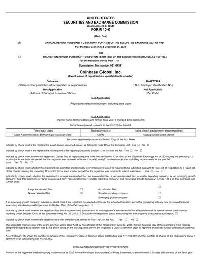 Miniature Coinbase Rapport annuel 2021