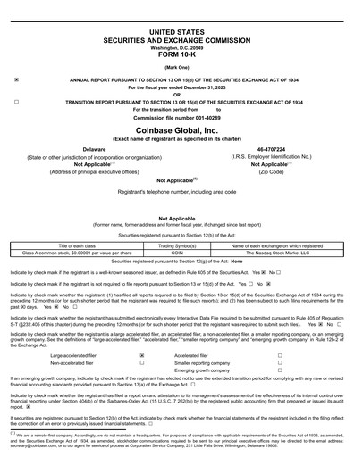 Miniature Coinbase Rapport annuel 2023