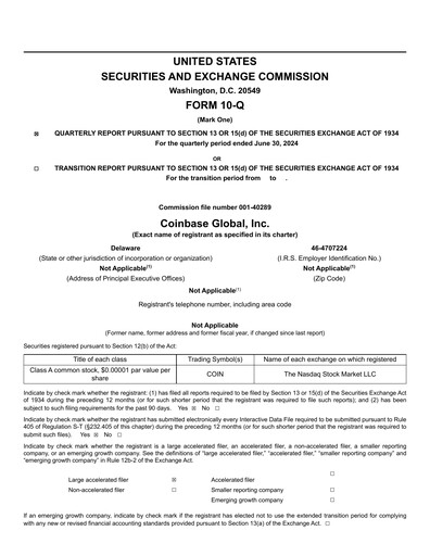 Miniature Coinbase Rapport trimestriel 2024-q2