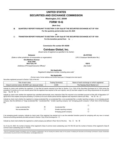 Miniature Coinbase Rapport trimestriel 2025-q2