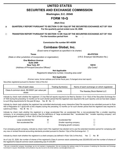 Miniature Coinbase Rapport trimestriel 2026-q2