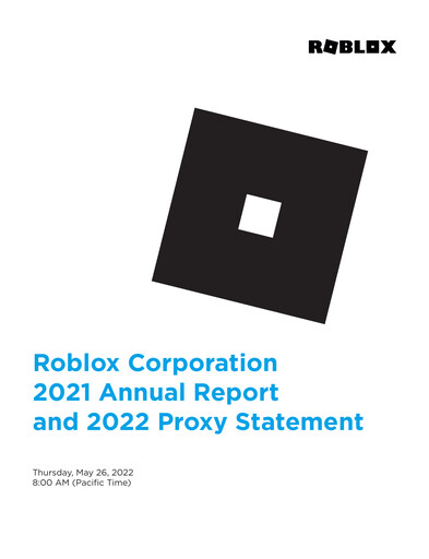 Thumbnail Roblox Annual Report 2021