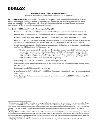 Thumbnail Roblox Quarterly Report 2025-q1