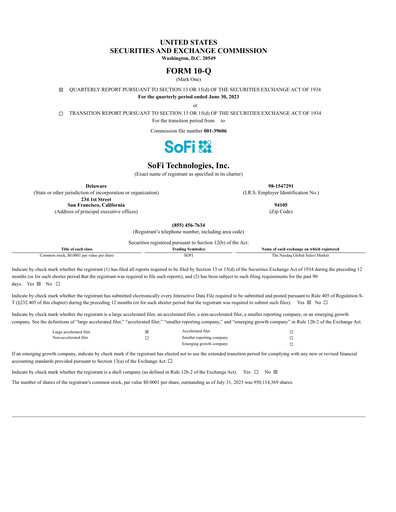 Vorschaubild SoFi Quartalsbericht 2023-q2