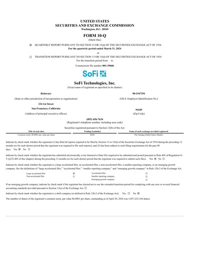 Vorschaubild SoFi Quartalsbericht 2024-q1