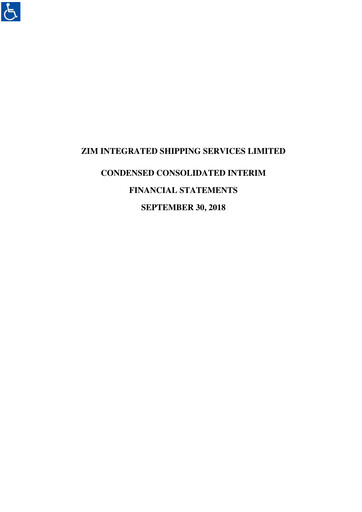 Thumbnail ZIM Integrated Shipping Services Financial Statement 2018-9m