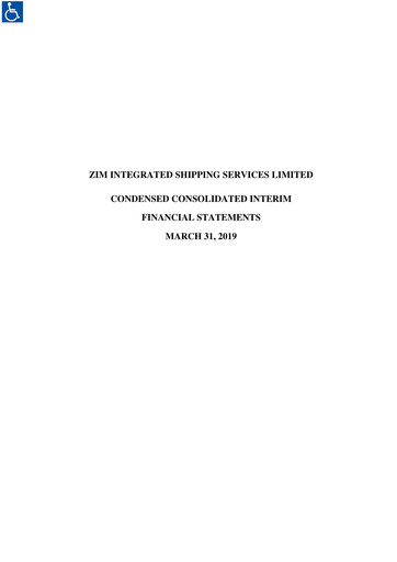 Thumbnail ZIM Integrated Shipping Services Financial Statement 2019-q1