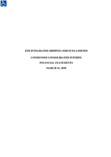 Thumbnail ZIM Integrated Shipping Services Financial Statement 2020-q1
