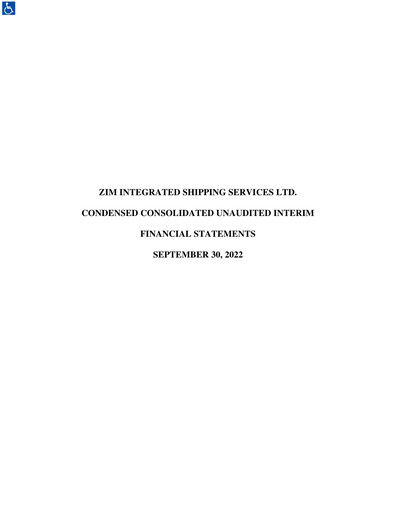 Thumbnail ZIM Integrated Shipping Services Financial Statement 2022-9m