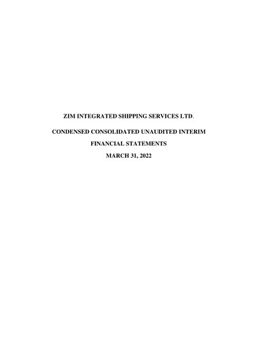Thumbnail ZIM Integrated Shipping Services Financial Statement 2022-q1