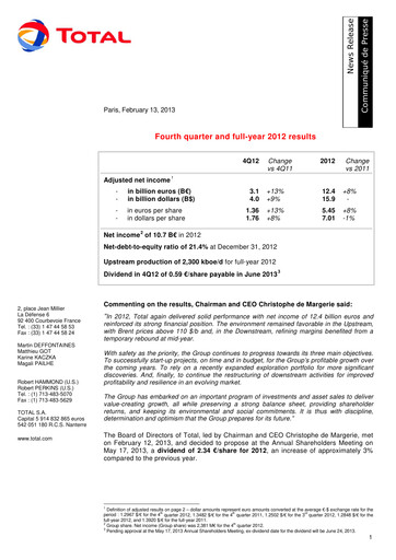 Thumbnail TotalEnergies Quarterly Report 2012-q4