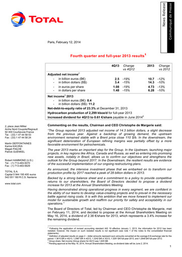 Thumbnail TotalEnergies Quarterly Report 2013-q4