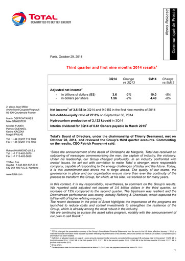 Thumbnail TotalEnergies Quarterly Report 2014-q3