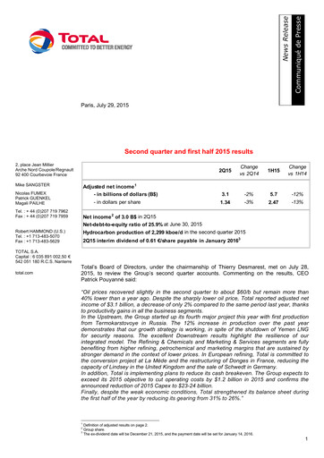 Thumbnail TotalEnergies Quarterly Report 2015-q2