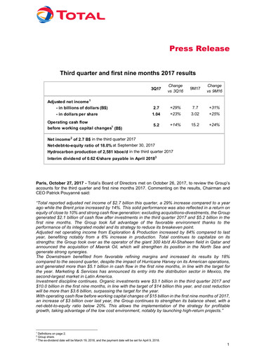 Thumbnail TotalEnergies Quarterly Report 2017-q3