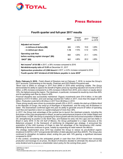 Thumbnail TotalEnergies Quarterly Report 2017-q4