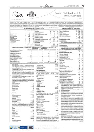 Miniature Sendas Distribuidora (Assaí Atacadista) Bilan financier 2017
