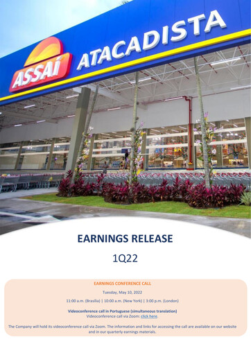 Thumbnail Sendas Distribuidora (Assaí Atacadista) Quarterly Report 2022-q1