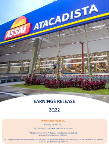 Thumbnail Sendas Distribuidora (Assaí Atacadista) Quarterly Report 2022-q2