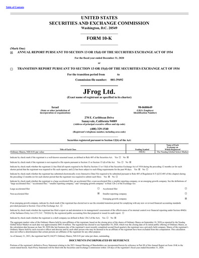 Miniature JFrog Rapport annuel 2020