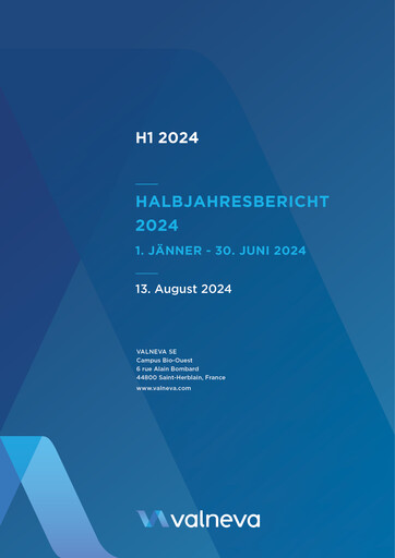 Miniature Valneva SE Rapport semestriel 2024-h1