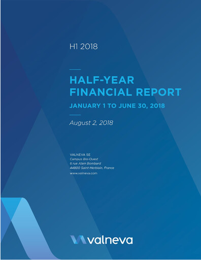 Thumbnail Valneva SE Half-year Report 2018-h1