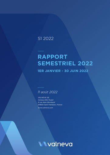Miniature Valneva SE Rapport semestriel 2022-h1