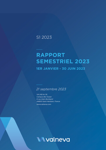 Miniature Valneva SE Rapport semestriel 2023-h1