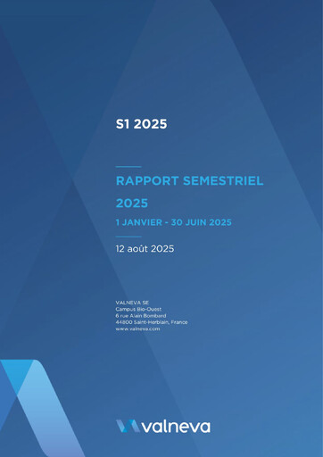 Miniature Valneva SE Rapport semestriel 2025-h1