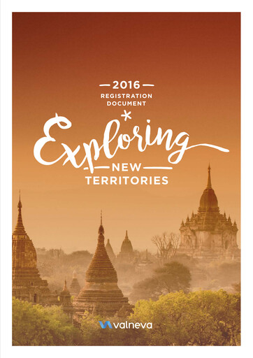 Miniature Valneva SE Document d'enregistrement universel 2016