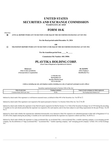 Miniature Playtika Rapport annuel 2024