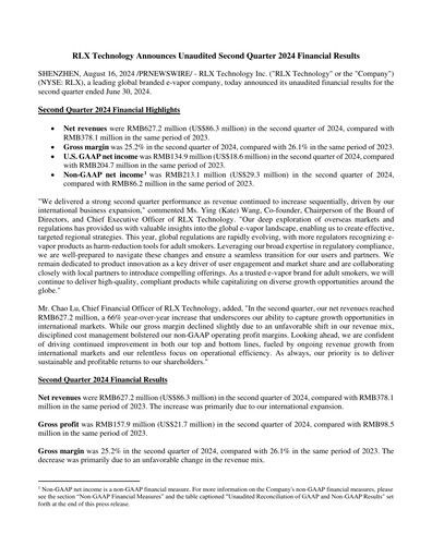Thumbnail RLX Technology Quarterly Report 2024-q2