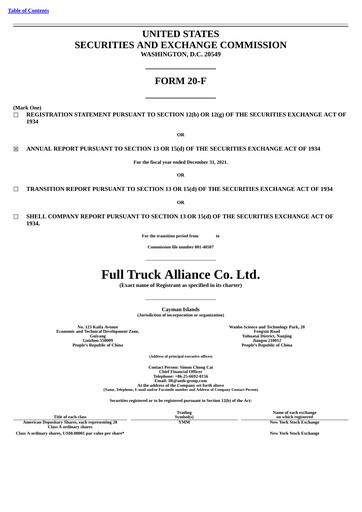 Thumbnail Full Truck Alliance Annual Report 2021