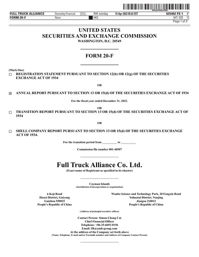 Thumbnail Full Truck Alliance Annual Report 2022