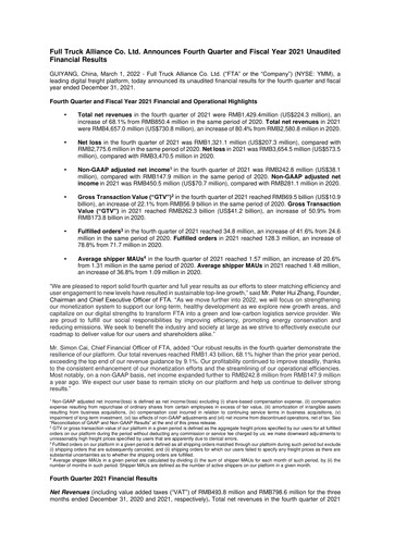 Vorschaubild Full Truck Alliance Quartalsbericht 2021-q4