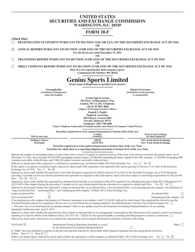 Thumbnail Genius Sports Annual Report 2021