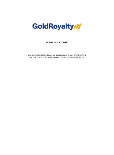 Miniature Gold Royalty Corp Bilan financier 2023-q3