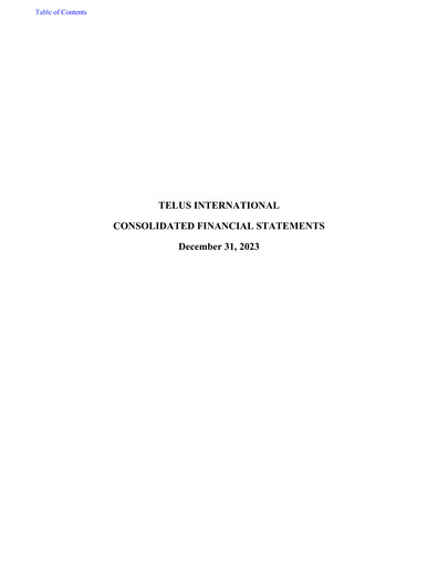 Thumbnail Telus International Financial Statement 2023