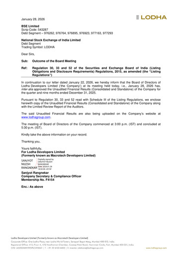 Thumbnail Lodha Group Quarterly Report 2025-q3